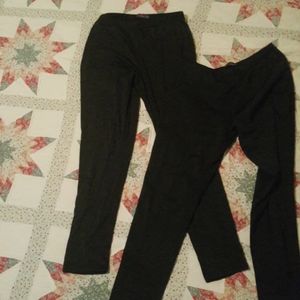 2 PAIRS of fleece lined black leggings